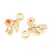 Brass Glass Pendants KK-N271-14G-2