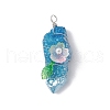 Electroplated Raw Natural Quartz Crystal Teardrop Copper Wire Wrapped Pendants PALLOY-JF03842-02-3