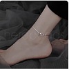 Alloy Round Charm Dapped Chains Anklets WGFEED8-04-1