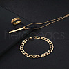 Alloy Cuboid Pendant Necklaces & Curb Chain Bracelets & Rings Sets FS-WG20982-03-2