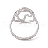 Non-Tarnish 201 Stainless Steel Hollow Out Africa Map Adjustable Ring for Women RJEW-C045-04P-3