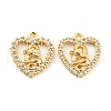 Brass Micro Pave Clear Cubic Zirconia Charms KK-Z034-02G-1
