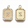 Brass Micro Pave Clear Cubic Zirconia Pendants KK-S356-234Z-G-NF-2