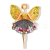 Butterfly Dancer Enamel Pin with Rhinestone JEWB-P016-01G-03-1