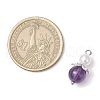 8Pcs 8 Styles Natural Mixed Gemstone & ABS Plastic Imitation Pearl Round Angel Pendants PALLOY-JF03773-2