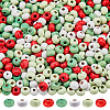 SUNNYCLUE 800 pcs 4 Colors Christmas Theme Wood Beads WOOD-SC0001-84-1