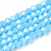 Opaque Solid Color Electroplate Glass Beads Strands EGLA-A039-P2mm-A12-1