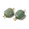 Natural Green Aventurine Connector Charms FIND-C046-16G-2