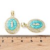 Rack Plating Brass Micro Pave Clear Cubic Zirconia Pendants KK-C041-06I-G-3