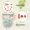 SUPERFINDINGS 225g 15 Style Round & Tube Glass Seed Beads Sets SEED-FH0001-08-3