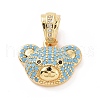 Brass Micro Pave Cubic Zirconia Pendants KK-C012-03G-2