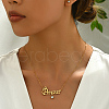 Stainless Steel Word Princess Stud Earrings & Pendant Necklaces Sets for Women AE9274-1-3