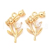 Brass Rhinestone Pendants KK-E793-15G-1
