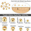 Beebeecraft 400Pcs 4 Styles Brass Crimp Beads KK-BBC0014-68-2