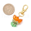 Flower Glass Pendants Decorations HJEW-MZ00248-02-4