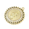 Brass Micro Pave Cubic Zirconia Pendants KK-M322-37G-2