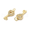 Brass Micro Pave Clear Cubic Zirconia Pendants KK-E068-VB180-2