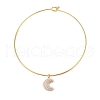 Brass with ABS Imitation Pearl Charm Necklace BJEW-Q350-05A-G-1