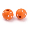 Dyed Natural Wooden Beads WOOD-O005-01H-2