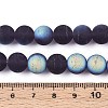 Frosted Transparent Glass Beads Strands GLAA-T032-T10mm-MBB03-4