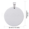 Tarnish Resistant DIY Materials 201 Stainless Steel Flat Round Hand Stamping Blank Tag Pendants STAS-O044-125-3