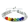 Chakra Natural & Synthetic Mixed Stone Braided Bead Bracelets BJEW-JB09857-1