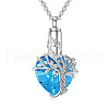 Heart with Tree of Life Glass Urn Pendant Necklaces PW-WG54592-02-1