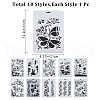 Gorgecraft 10Pcs 10 Styles PP Plastic Hollow Out Drawing Painting Stencils Templates DIY-GF0007-35-2