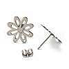 201 Stainless Steel Stud Earrings Finding STAS-B045-15P-2