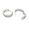 Brass Micro Pave Clear Cubic Zirconia Hoop Earrings EJEW-S234-05P-2