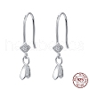 Anti-Tarnish Rhodium Plated 925 Sterling Silver Earring Hooks STER-F033-61P-7