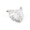 Brass Micro Pave Cubic Zirconia Pendants KK-K371-40B-P-2