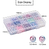 900Pcs 15 Style Rainbow ABS Plastic Imitation Pearl Beads OACR-YW0001-13-4