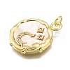 Brass Micro Pave Cubic Zirconia Pendants KK-K401-36G-2