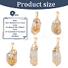 5Pcs Raw Rough Natural Citrine Pendants G-FG0001-11-2