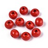 Spray Painted Round Natural Schima Wood Beads WOOD-A018-8mm-07-1