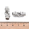 Brass Micro Pave Clear Cubic Zirconia Fold Over Clasps KK-B125-14P-3