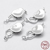 Anti-Tarnish Rhodium Plated 925 Sterling Silver Box Clasps STER-F037-073P-4