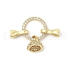 Brass Micro Pave Clear Cubic Zirconia Fold Over Clasps KK-U059-17G-1
