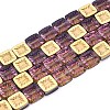 Electroplate Transparent Glass Beads Strands EGLA-N017-03G-1