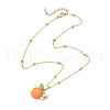 Resin Fruit Pendant Necklaces NJEW-JN05204-06-4
