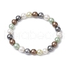 Shell Pearl Beads Stretch Bracelets For Women BJEW-JB11340-3