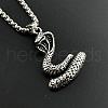 Vintage Stainless Steel Snake Pendant Necklaces for European and American Men BJ4181-1