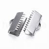 304 Stainless Steel Ribbon Crimp Ends X-STAS-H376-118-2
