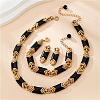 Rectangle Alloy Acrylic Chain Necklaces & Bracelets & Stud Earrings Sets FS-WGA157C-01-2