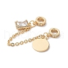 Brass Micro Pave Clear Cubic Zirconia Cable Chain European Beads KK-G531-07A-G-2