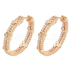 Rack Plating Brass Clear Cubic Zirconia Hoop Earrings EJEW-M090-01G-05-3