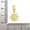 Brass Micro Pave Clear Cubic Zirconia Flower European Dangle Charms KK-Z110-01G-3