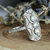 Retro Brass & Cubic Zirconia Finger Rings FS-WGF6FC6-01-3