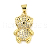 Brass Micro Pave Cubic Zirconia Pendants KK-R159-20A-G-1